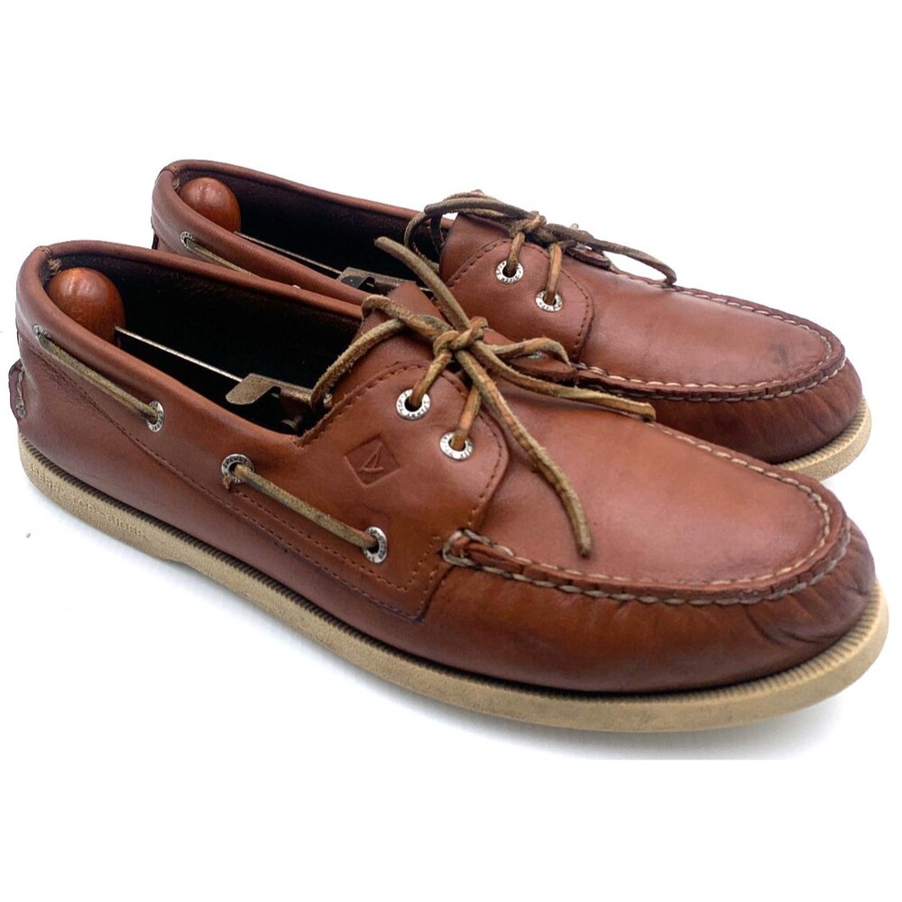 Sperry Top-Sider Mens 2-Eye Boat Shoe Moccasins Leather Lace Up Deck Shoes 12 M